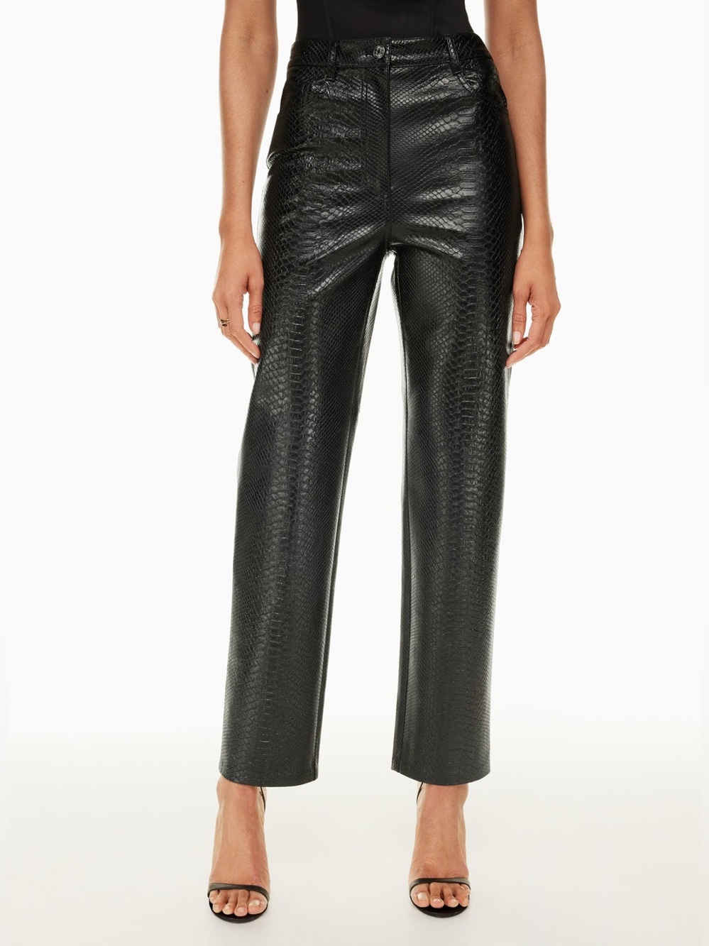 Aritzia Wilfred Melina Pant in Black Python Snakeskin